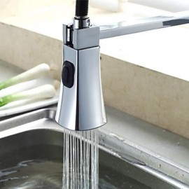 Zeitgenössisch Pull-out / Pull-down deckenmontiert Mit ausziehbarer Brause with Messingventil Einhand Ein Loch for Chrom, Armatur für