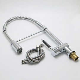Zeitgenössisch Pull-out / Pull-down deckenmontiert LED / Mit ausziehbarer Brause / drehbarer with Keramisches Ventil Einhand Ein Lochfor