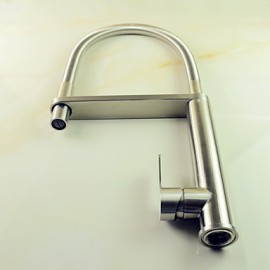 Zeitgenössisch Pull-out / Pull-down Becken Mit ausziehbarer Brause / drehbarer with Keramisches Ventil Einhand Ein Loch for Gebürsteter