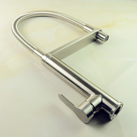 Zeitgenössisch Pull-out / Pull-down Becken Mit ausziehbarer Brause / drehbarer with Keramisches Ventil Einhand Ein Loch for Gebürsteter