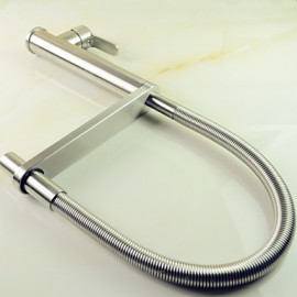 Zeitgenössisch Pull-out / Pull-down Becken Mit ausziehbarer Brause / drehbarer with Keramisches Ventil Einhand Ein Loch for Gebürsteter