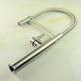 Art déco/Retro Pull-out / Pull-down Becken Mit ausziehbarer Brause / drehbarer with Keramisches Ventil Einhand Ein Loch for Gebürsteter