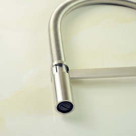 Art déco/Retro Pull-out / Pull-down Becken Mit ausziehbarer Brause / drehbarer with Keramisches Ventil Einhand Ein Loch for Gebürsteter