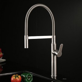 Art déco/Retro Pull-out / Pull-down Becken Mit ausziehbarer Brause / drehbarer with Keramisches Ventil Einhand Ein Loch for Gebürsteter