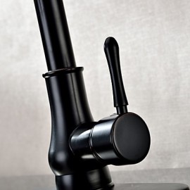 Antik Pull-out / Pull-down deckenmontiert Mit ausziehbarer Brause with Keramisches Ventil Einhand Ein Loch for Bronze mit ölschliff,