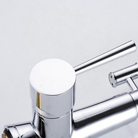 Zeitgenössisch Pull-out / Pull-down Mittellage Mit ausziehbarer Brause with Keramisches Ventil Einhand Ein Loch for Chrom, Armatur für