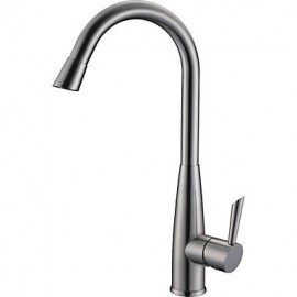 Zeitgenössisch Hoch / High-Arc Mittellage drehbarer with Keramisches Ventil Einhand Ein Loch for Gebürsteter Nickel, Armatur für die