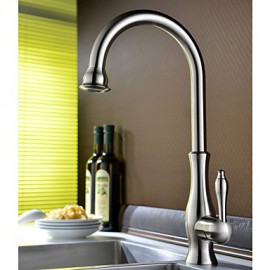 Antik Hoch / High-Arc Mittellage drehbarer with Keramisches Ventil Einhand Ein Loch for Ti-PVD, Armatur für die Küche