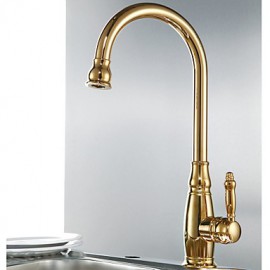 Antik Hoch / High-Arc Mittellage drehbarer with Keramisches Ventil Einhand Ein Loch for Ti-PVD, Armatur für die Küche