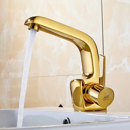 Zeitgenössisch / Modern Standard Spout 3-Loch-Armatur Wasserfall with Keramisches Ventil Einhand Ein Loch for Bronze, Armatur für die