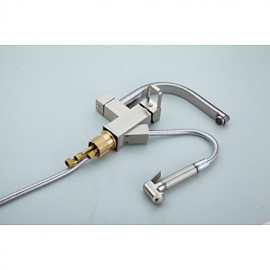 Mittellage Einzigen Handgriff Zwei Löcher with Nickel poliert Waschbecken Wasserhahn