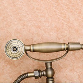 Antik Badewanne & Dusche Handdusche inklusive with Keramisches Ventil Zwei Griffe Zwei Löcher for Antikes Messing, Duscharmaturen /