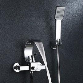 Zeitgenössisch / Art déco/Retro / Modern Badewanne & Dusche Wasserfall / Handdusche inklusive with Keramisches VentilEinzigen Handgriff