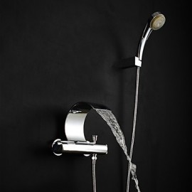 Zeitgenössisch / Art déco/Retro / Modern Badewanne & Dusche LED / Wasserfall / Mit ausziehbarer Brause with MessingventilZwei Griffe
