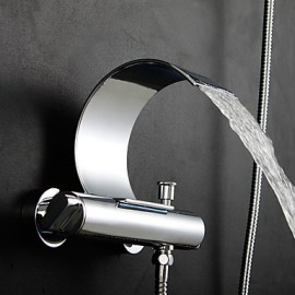 Zeitgenössisch / Art déco/Retro / Modern Badewanne & Dusche LED / Wasserfall / Mit ausziehbarer Brause with MessingventilZwei Griffe