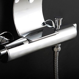 Zeitgenössisch / Art déco/Retro / Modern Badewanne & Dusche LED / Wasserfall / Mit ausziehbarer Brause with MessingventilZwei Griffe