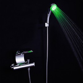 Zeitgenössisch / Art déco/Retro / Modern Badewanne & Dusche LED / Wasserfall / Mit ausziehbarer Brause with MessingventilZwei Griffe