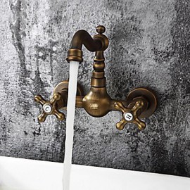 Antik / Traditionell / Art déco/Retro Romanische Wanne Breite spary with Messingventil Zwei Griffe Zwei Löcher for Antikes Messing,