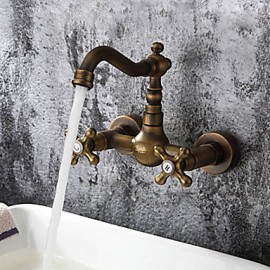 Antik / Traditionell / Art déco/Retro Romanische Wanne Breite spary with Messingventil Zwei Griffe Zwei Löcher for Antikes Messing,