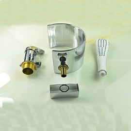Zeitgenössisch Romanische Wanne Wasserfall / Handdusche inklusive with Keramisches Ventil Einhand Drei Löcher for Chrom,