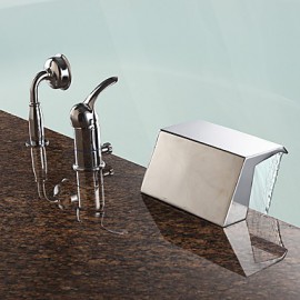 Zeitgenössisch Romanische Wanne Wasserfall / Handdusche inklusive with Keramisches Ventil Einhand Drei Löcher for Chrom,