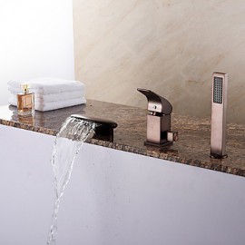 Antik / Art déco/Retro / Modern Romanische Wanne Wasserfall / Handdusche inklusive with Keramisches Ventil Einhand Drei Löcher for