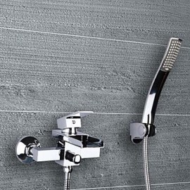 Zeitgenössisch Badewanne & Dusche Wasserfall with Keramisches Ventil Einzigen Handgriff Zwei Löcher for Chrom, Badewannenarmaturen