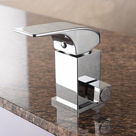 Zeitgenössisch Romanische Wanne LED / Wasserfall / Handdusche inklusive with Keramisches Ventil Einhand Drei Löcher for Chrom,