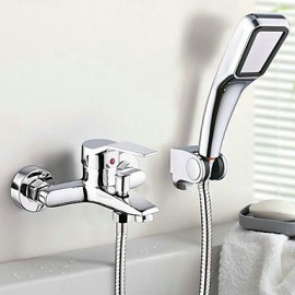 Zeitgenössisch Badewanne & Dusche Breite spary / Handdusche inklusive with Keramisches Ventil Einzigen Handgriff Zwei Löcher for Chrom,