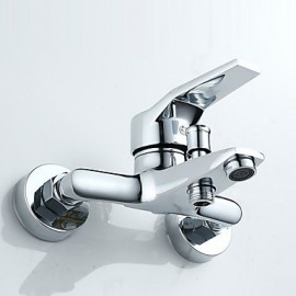 Zeitgenössisch Badewanne & Dusche Breite spary / Handdusche inklusive with Keramisches Ventil Einzigen Handgriff Zwei Löcher for Chrom,