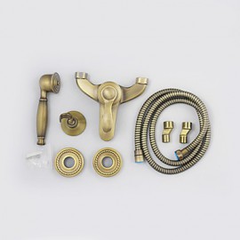 Antik Badewanne & Dusche Handdusche inklusive with Keramisches Ventil Einzigen Handgriff Zwei Löcher for Antikes Messing,