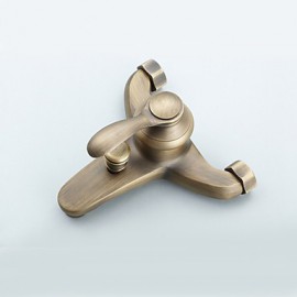 Antik Badewanne & Dusche Handdusche inklusive with Keramisches Ventil Einzigen Handgriff Zwei Löcher for Antikes Messing,