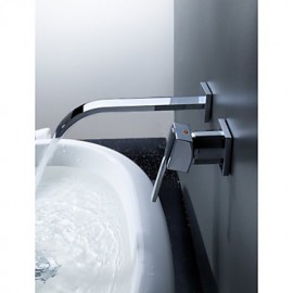 Zeitgenössisch Wandmontage Wasserfall / Breite spary with Keramisches Ventil Einzigen Handgriff Zwei Löcher for Chrom,