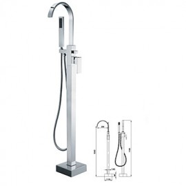 Zeitgenössisch Badewanne & Dusche Handdusche inklusive / Bodenstand with Keramisches Ventil Einhand Ein Loch for Chrom,