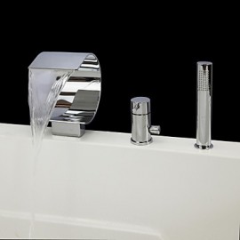 Zeitgenössisch Badewanne & Dusche Wasserfall / Handdusche inklusive with Keramisches Ventil Einhand Drei Löcher for Chrom,