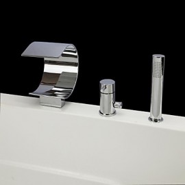 Zeitgenössisch Badewanne & Dusche Wasserfall / Handdusche inklusive with Keramisches Ventil Einhand Drei Löcher for Chrom,
