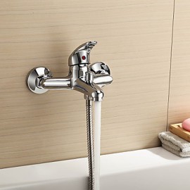 Zeitgenössisch / Modern Badewanne & Dusche Wasserfall with Keramisches Ventil Einzigen Handgriff Zwei Löcher for Chrom, Duscharmaturen
