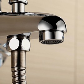 Zeitgenössisch / Modern Badewanne & Dusche Wasserfall with Keramisches Ventil Einzigen Handgriff Zwei Löcher for Chrom, Duscharmaturen