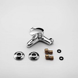 Zeitgenössisch / Modern Badewanne & Dusche Wasserfall with Keramisches Ventil Einzigen Handgriff Zwei Löcher for Chrom, Duscharmaturen