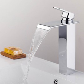 Zeitgenössisch Badewanne & Dusche Wasserfall with Keramisches Ventil Einhand Ein Loch for Chrom, Duscharmaturen / Badewannenarmaturen