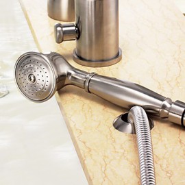 Zeitgenössisch Badewanne & Dusche Wasserfall / Handdusche inklusive with Keramisches Ventil Einhand Drei Löcher for Gebürsteter Nickel,