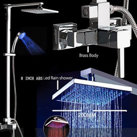 Zeitgenössisch Badewanne & Dusche LED / Regendusche / Handdusche inklusive with Keramisches Ventil Einzigen Handgriff Zwei Löcher for