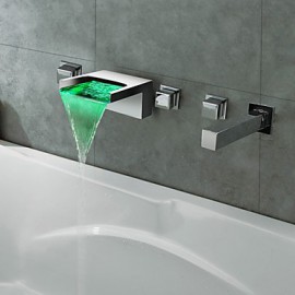 Thermochrome verchromt LED Wasserfall Bad Badewanne Wasserhahn