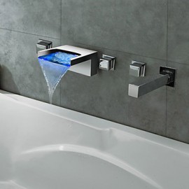 Thermochrome verchromt LED Wasserfall Bad Badewanne Wasserhahn