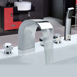 Zeitgenössisch Badewanne & Dusche Breite spary / Handdusche inklusive with Keramisches Ventil Drei Griffe Fünf Löcher for Chrom,