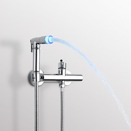 Bidet Wasserhahn-Messing-Zeitgenössisch-LED / Handdusche inklusive-Chrom