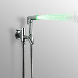 Bidet Wasserhahn-Messing-Zeitgenössisch-LED / Handdusche inklusive-Chrom