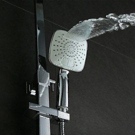 Zeitgenössisch Duschsystem Wasserfall / Regendusche / Handdusche inklusive with Keramisches Ventil Einhand Drei Löcher for Chrom,
