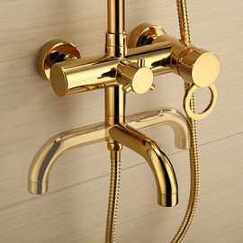 Duscharmaturen - Zeitgenössisch - Handdusche inklusive / Regendusche - Messing (Ti-PVD)