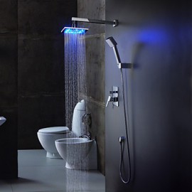 Duscharmaturen, Moderne with Chrom Ein Griff Vier Löcher, Feature for LED / Wasserfall